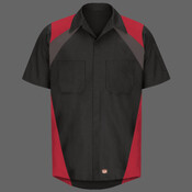 Men's Tri-Color Short Sleeve Shop Shirt