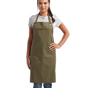 Barley Contrast Stitch Recycled Bib Apron