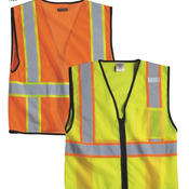 Unisex Economy Contrasting Vest with Zippered Front