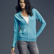 Women's Triblend Full-Zip Hooded Long Sleeve T-Shirt