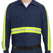 Men's Tall Industrial Enhanced-Visibility Long Sleeve Work Shirt